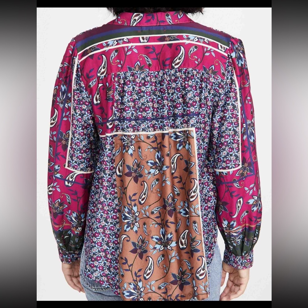 [Xirena] “Kiera Patchwork” Pattern Blouse - Size … - image 3
